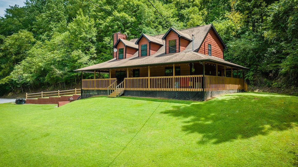Hidden Hollow Lodge surrounded by forest