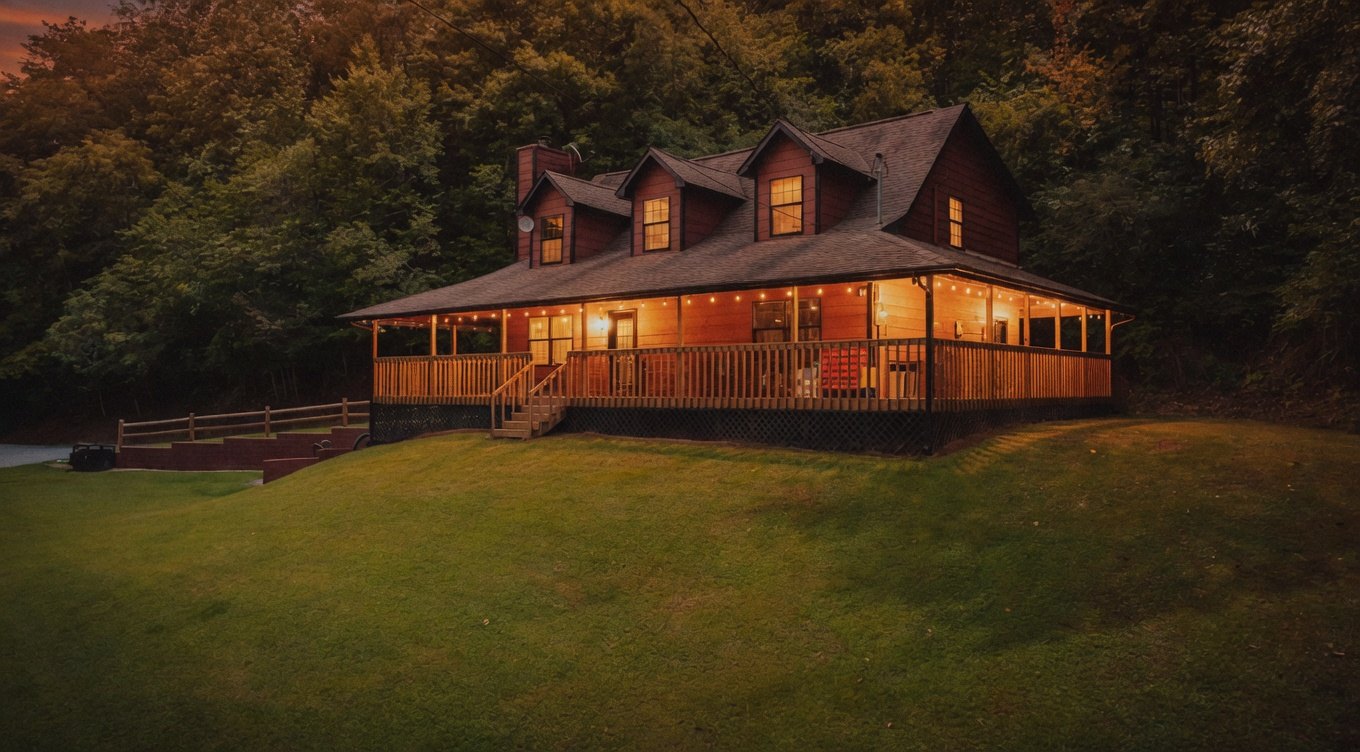 Evening light on Hidden Hollow Lodge